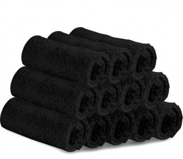 Black Bleachproof hand towels